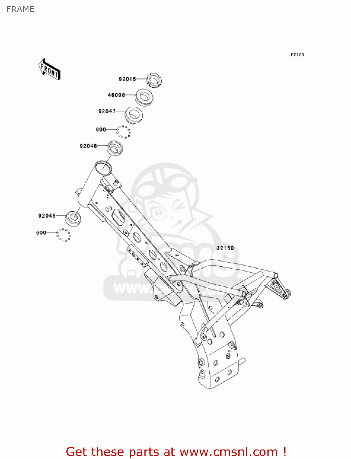 FRAME KLX110A7F KLX110 2007 USA CANADA