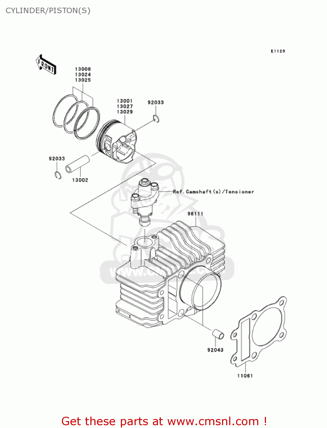 CYLINDER/PISTON(S) KLX110A7F KLX110 2007 USA CANADA