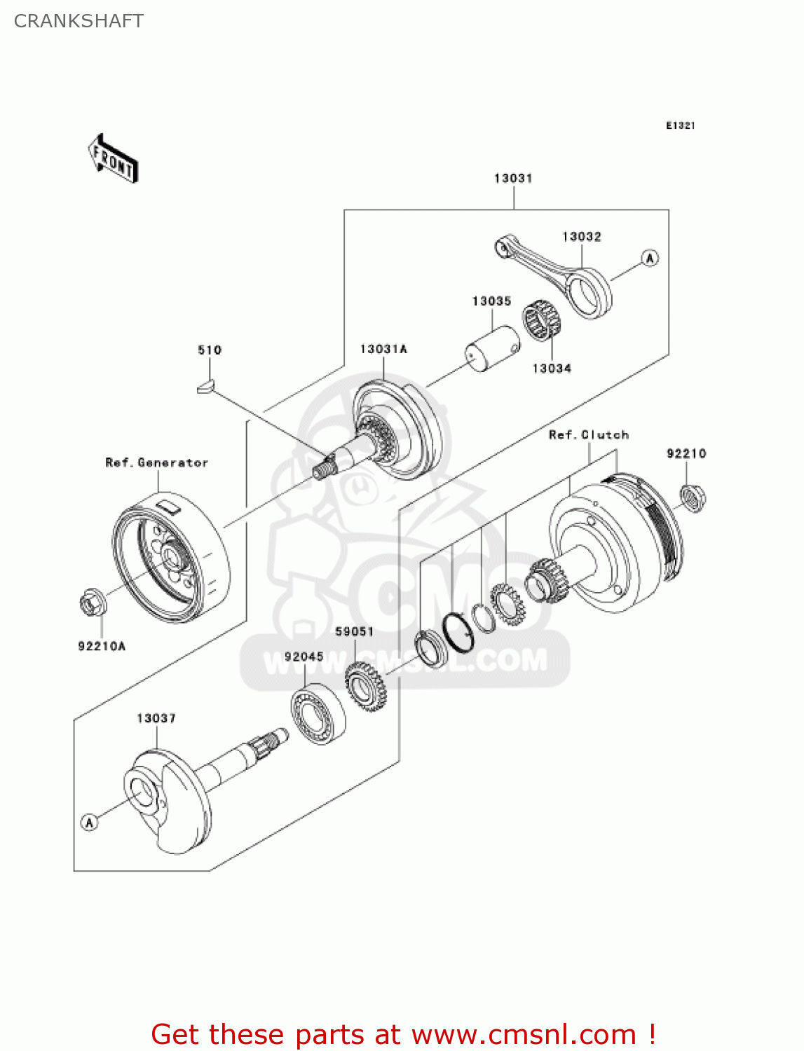 CRANKSHAFT KLX110A7F KLX110 2007 USA CANADA