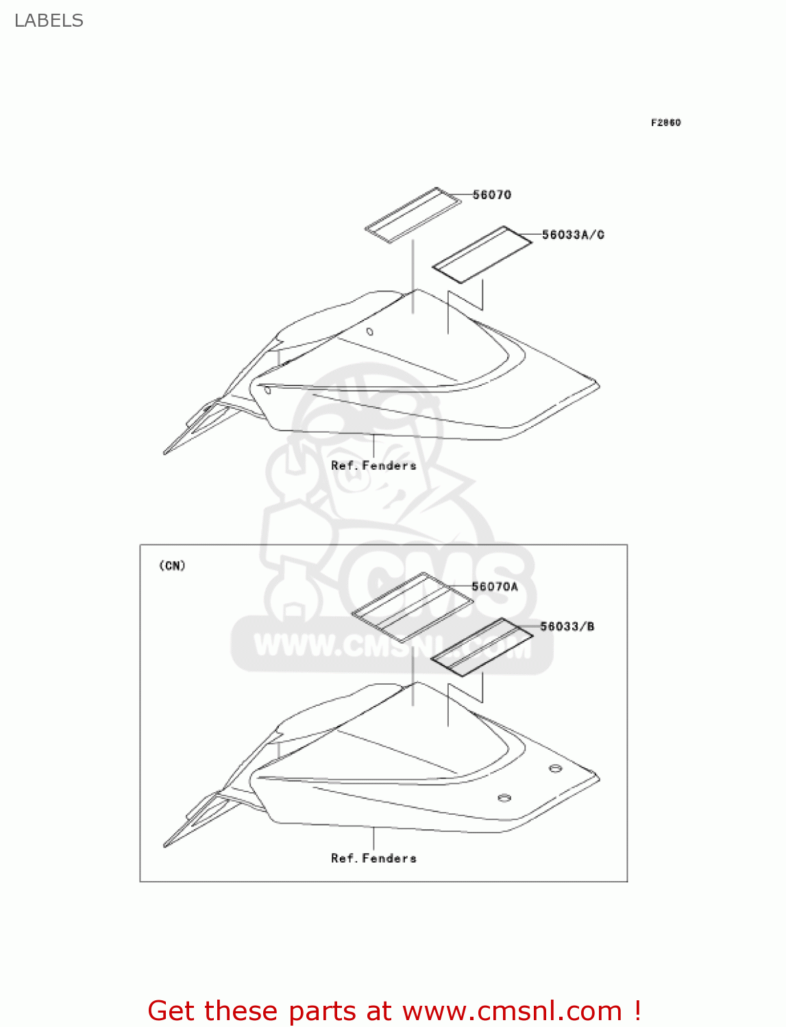 LABELS KLX110A7F KLX110 2007 USA CANADA