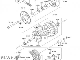 REAR HUB - KLX110A7F KLX110 2007 USA CANADA