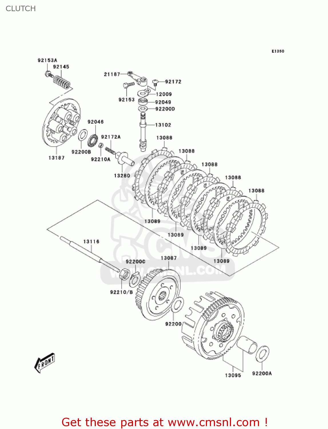 CLUTCH KLX125-A1 KLX125 2003 USA CANADA