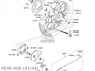 REAR HUB (A1/A2) - KLX125-A1 KLX125 2003 USA CANADA