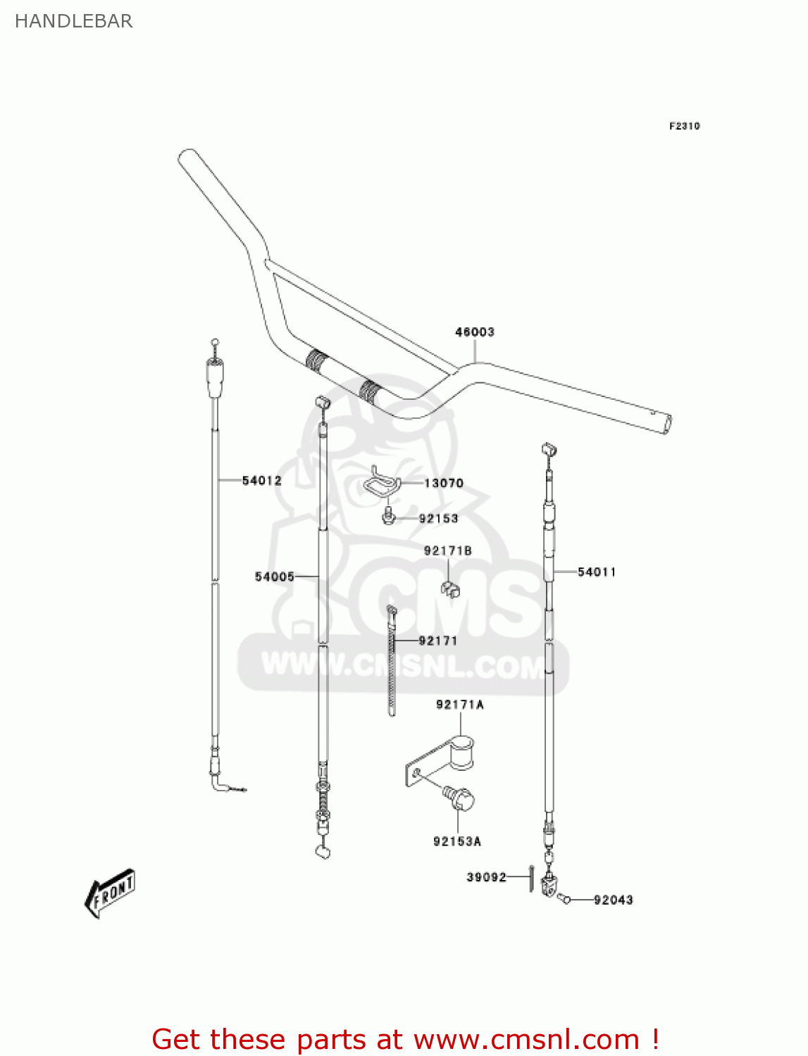 HANDLEBAR KLX125-A2 KLX125 2004 USA CANADA