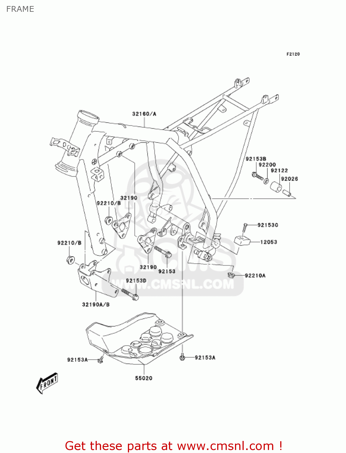 FRAME KLX125-A2 KLX125 2004 USA CANADA