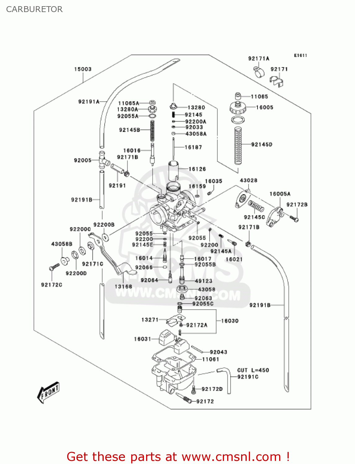 CARBURETOR KLX125-A2 KLX125 2004 USA CANADA