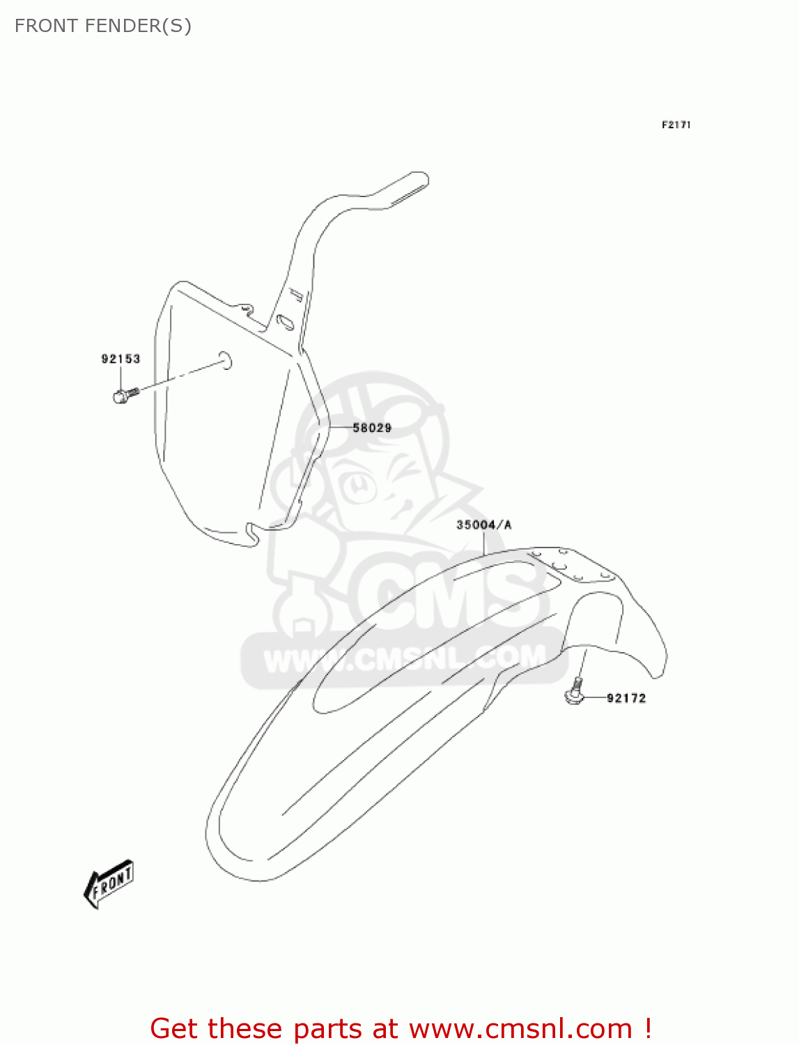 FRONT FENDER(S) KLX125-A2 KLX125 2004 USA CANADA