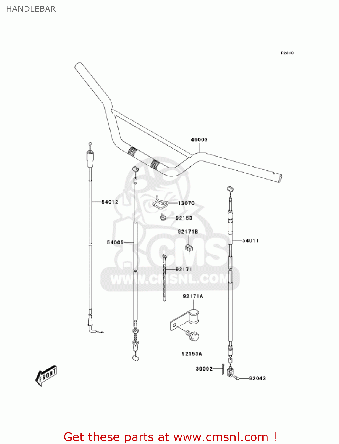 HANDLEBAR KLX125-A3 KLX125 2005 USA CANADA