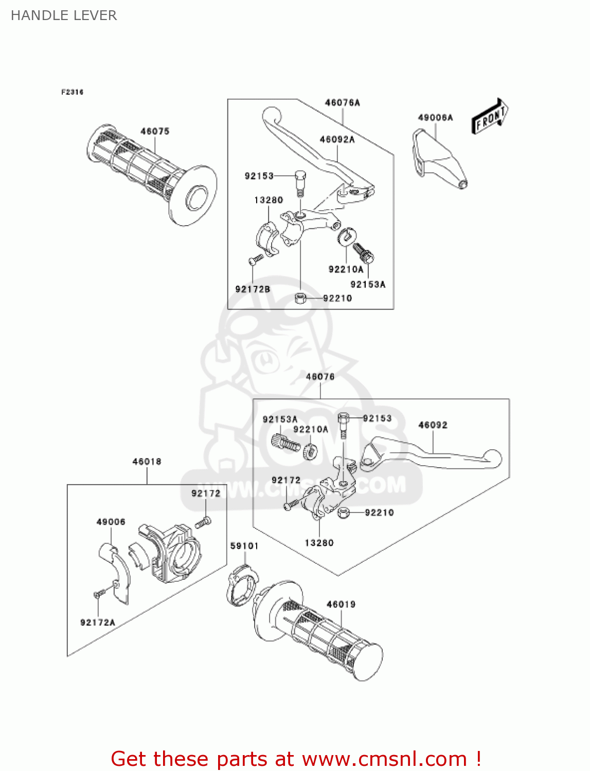 HANDLE LEVER KLX125-A3 KLX125 2005 USA CANADA