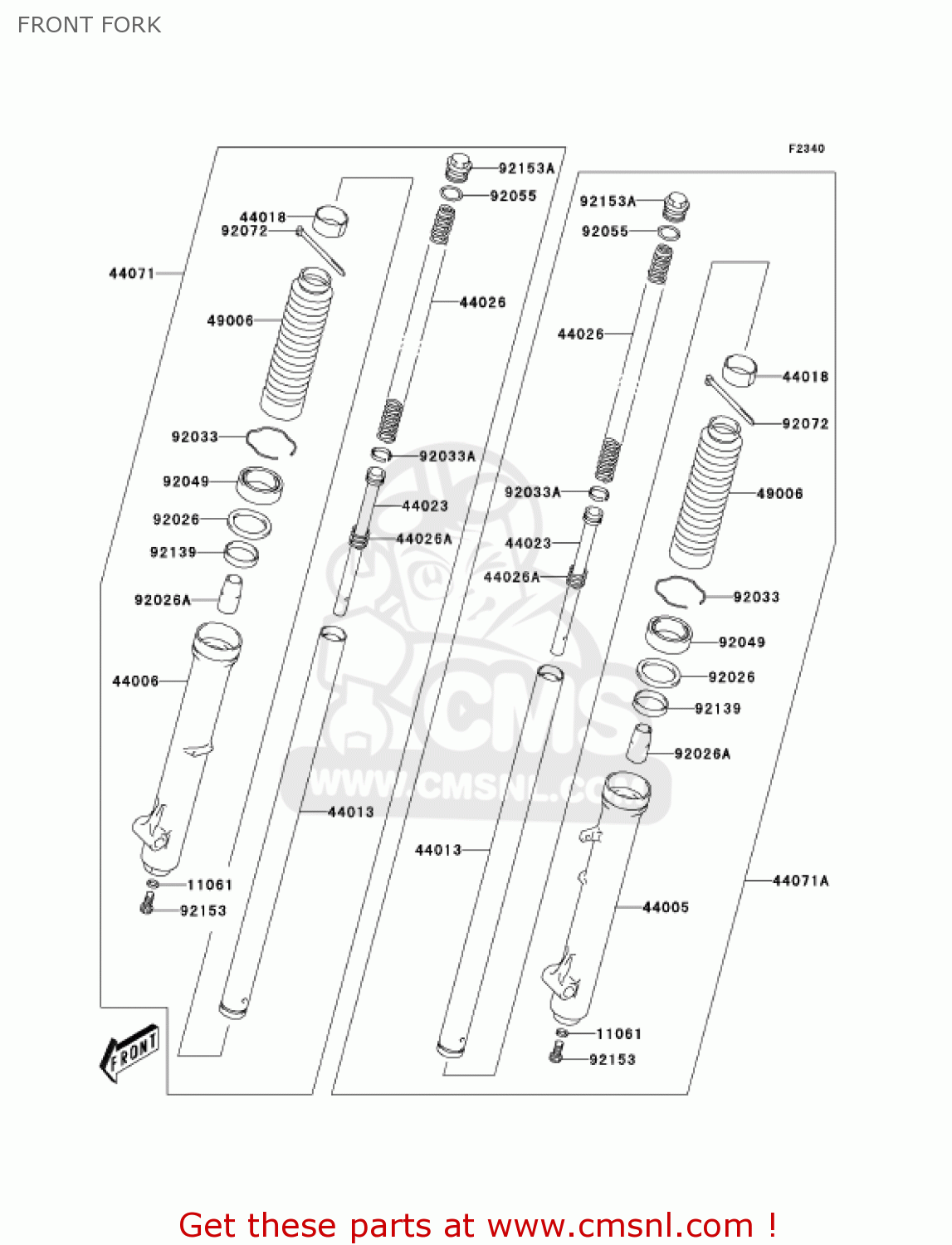 FRONT FORK KLX125-A3 KLX125 2005 USA CANADA