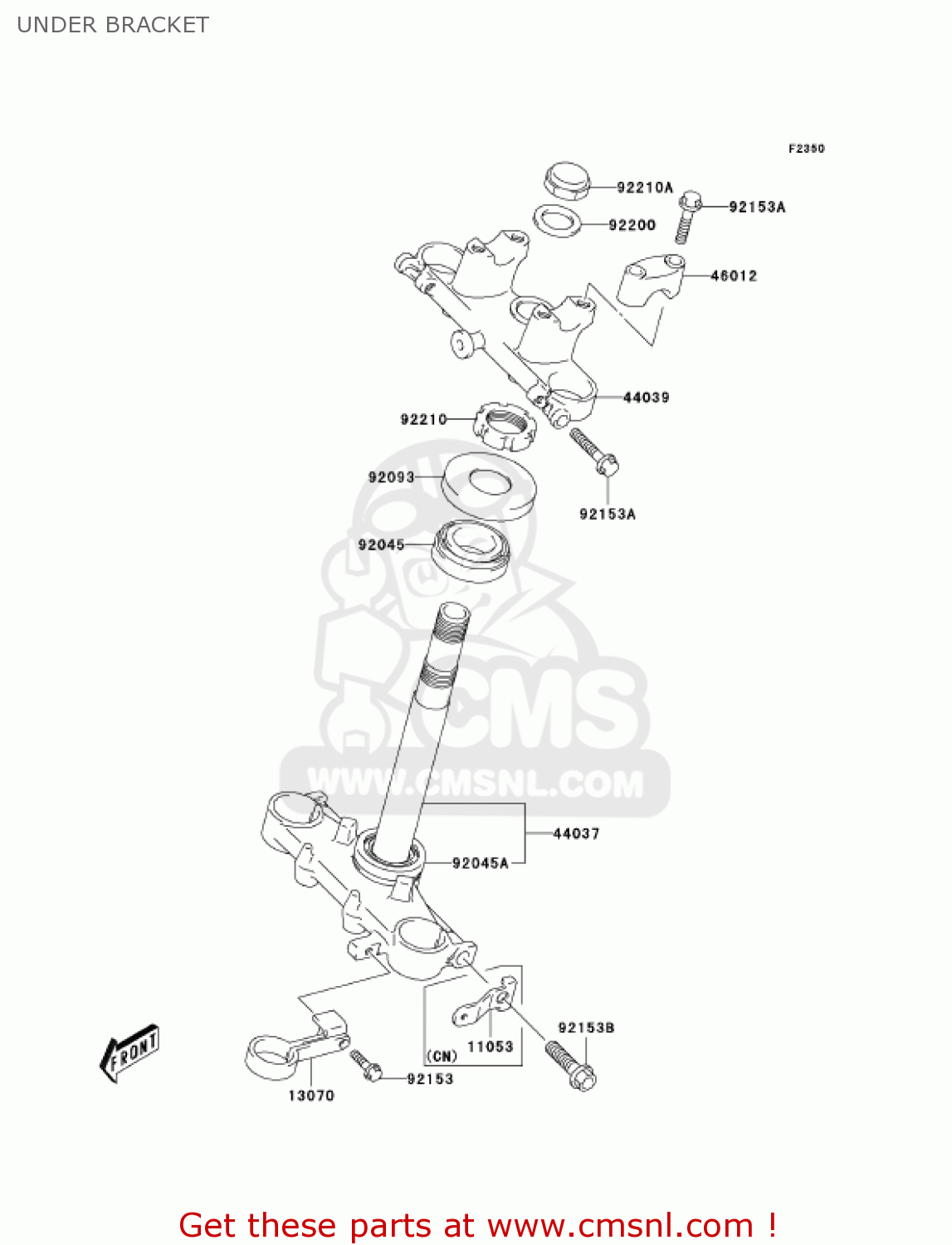 UNDER BRACKET KLX125-A3 KLX125 2005 USA CANADA