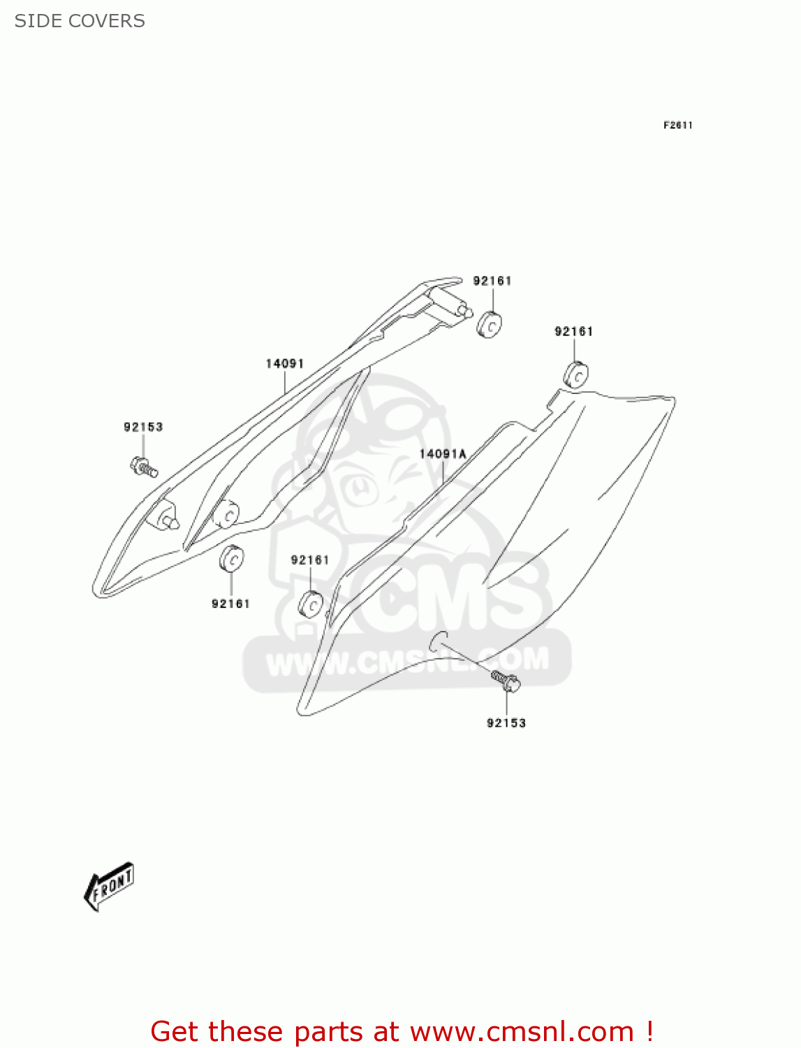 SIDE COVERS KLX125-A3 KLX125 2005 USA CANADA