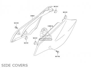 SIDE COVERS - KLX125-A3 KLX125 2005 USA CANADA