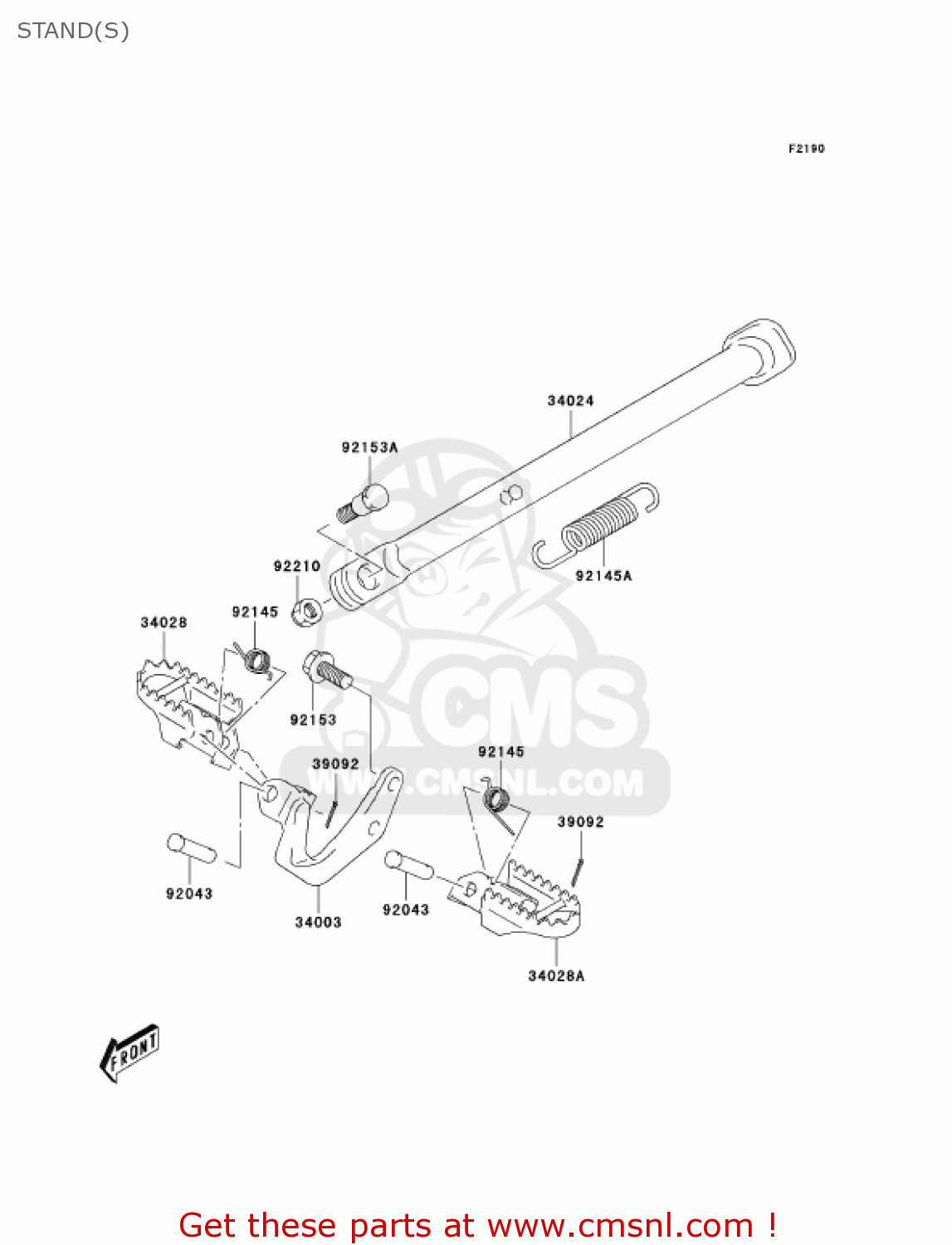 STAND(S) KLX125-B1 KLX125L 2003 USA CANADA