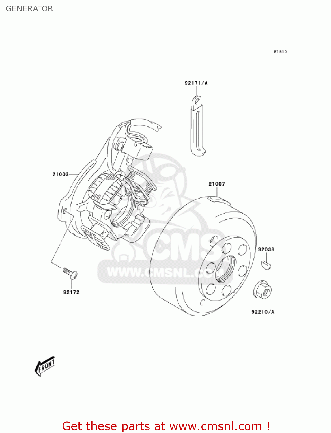 GENERATOR KLX125-B1 KLX125L 2003 USA CANADA