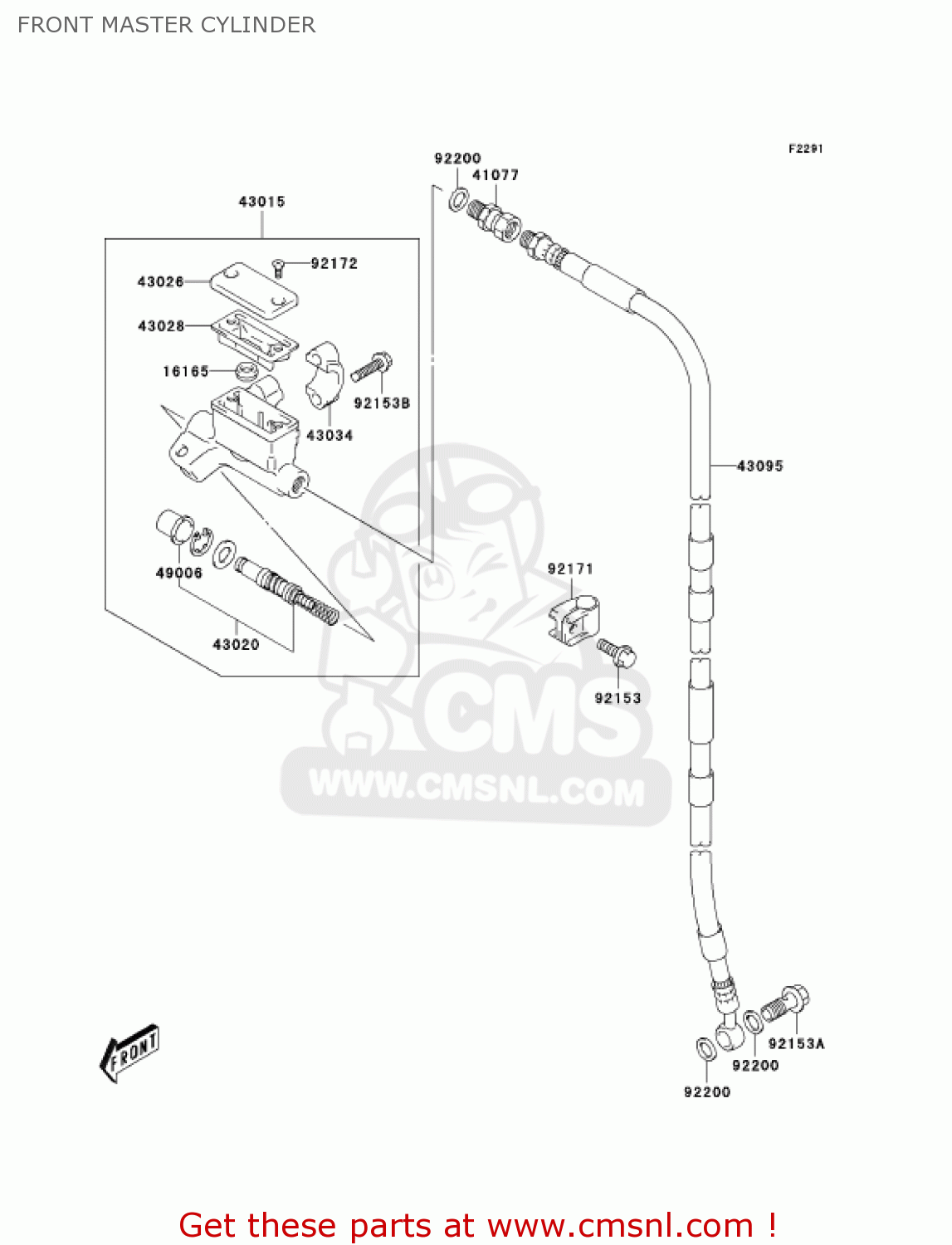 FRONT MASTER CYLINDER KLX125-B1 KLX125L 2003 USA CANADA