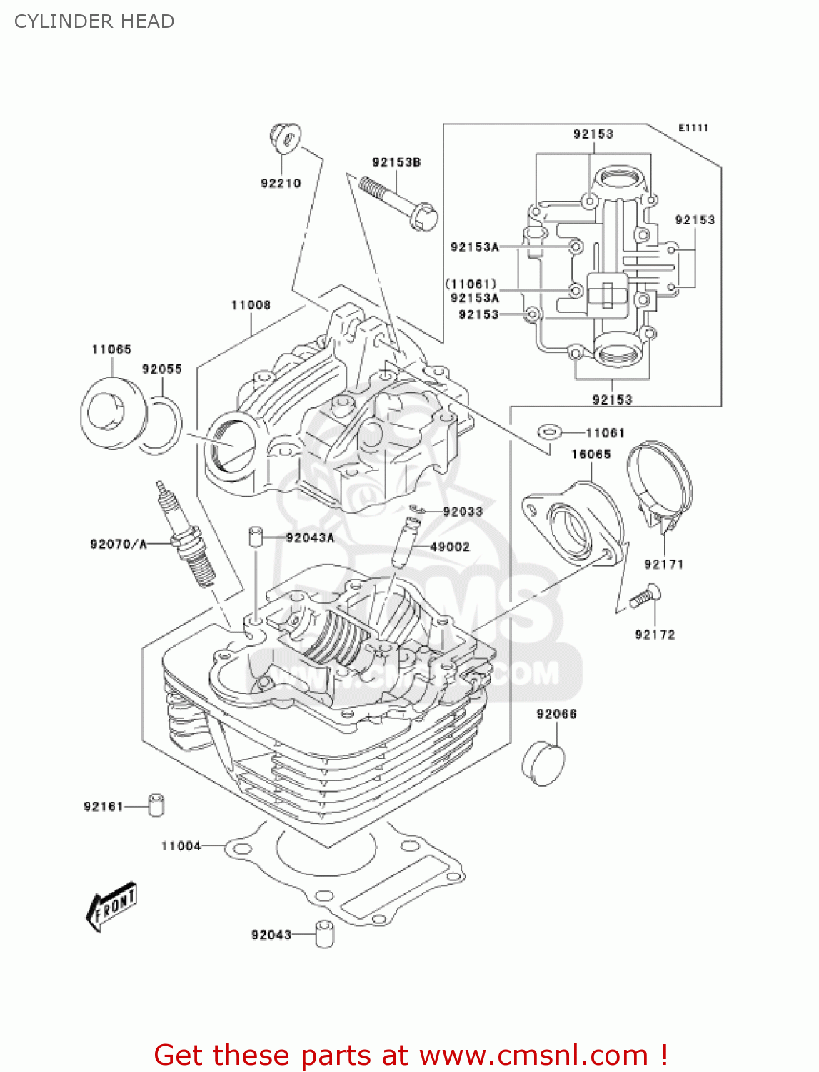 CYLINDER HEAD KLX125-B1 KLX125L 2003 USA CANADA