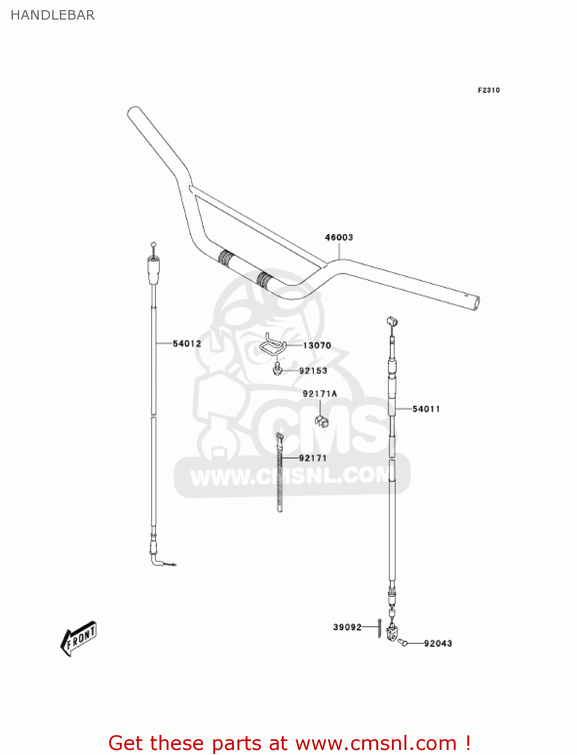 HANDLEBAR KLX125-B1 KLX125L 2003 USA CANADA