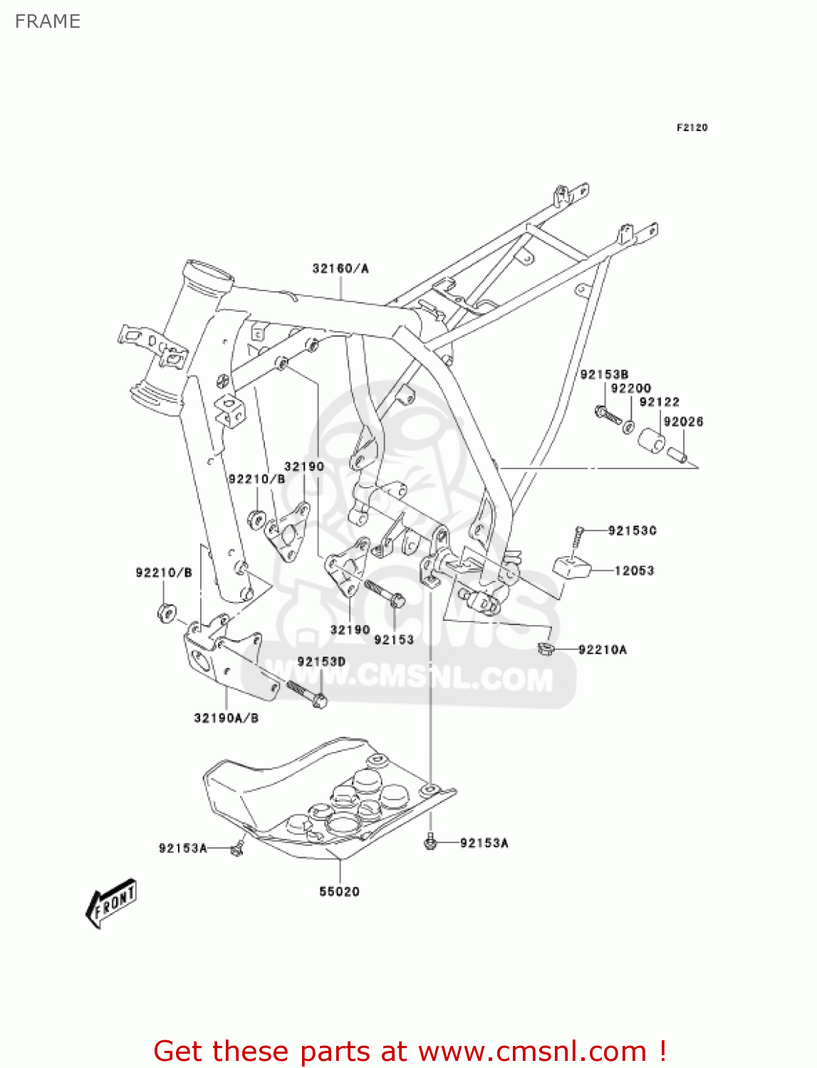 FRAME KLX125-B2 KLX125L 2004 USA CANADA