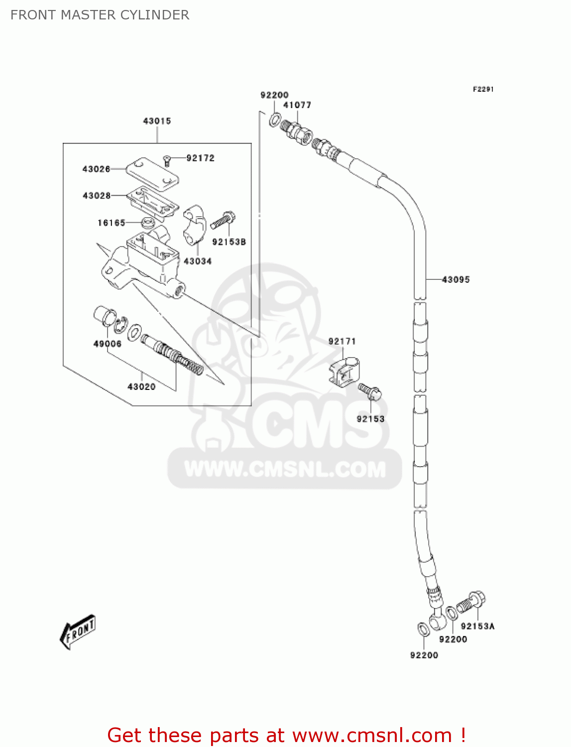 FRONT MASTER CYLINDER KLX125-B2 KLX125L 2004 USA CANADA