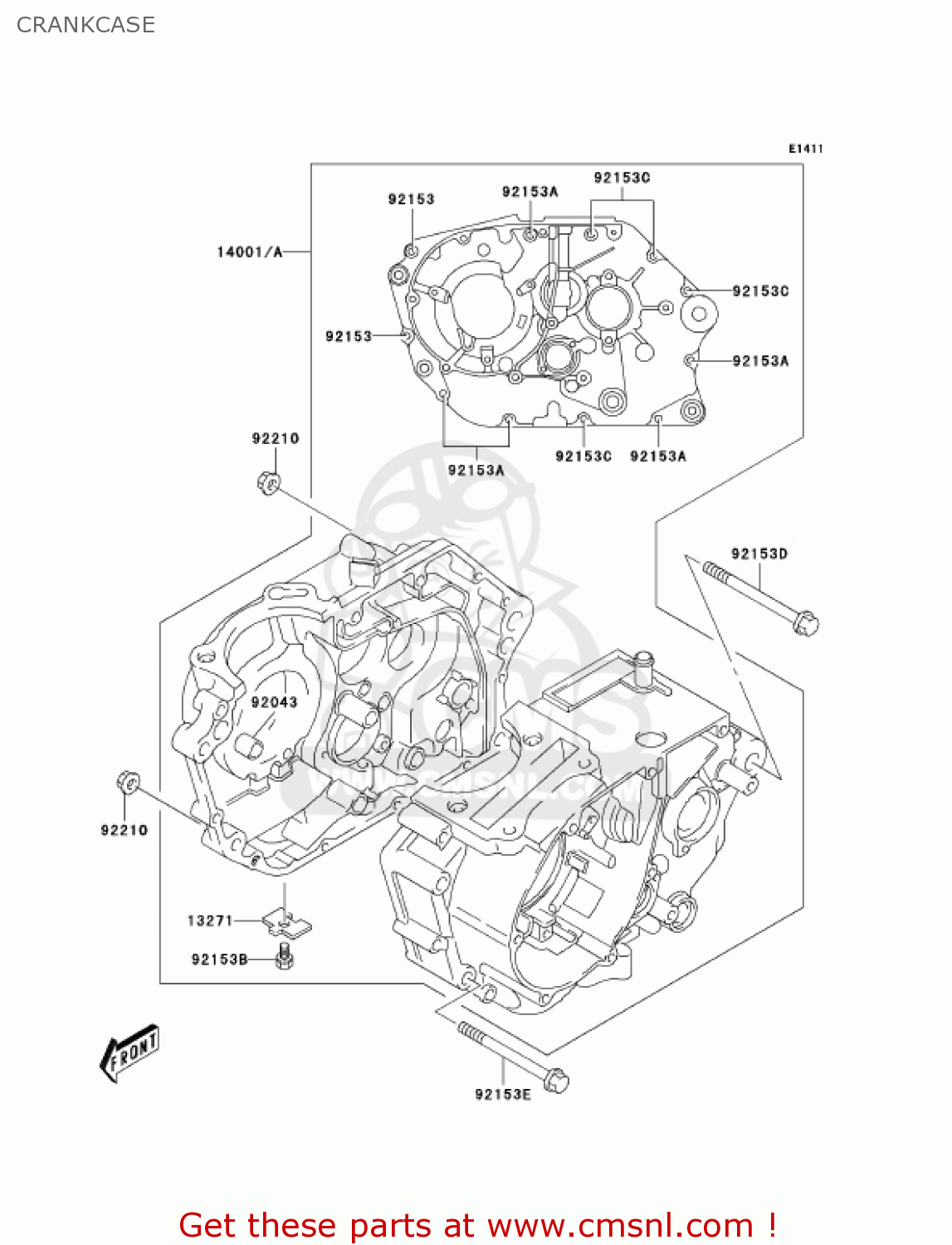 CRANKCASE KLX125-B3 KLX125L 2005 USA CANADA