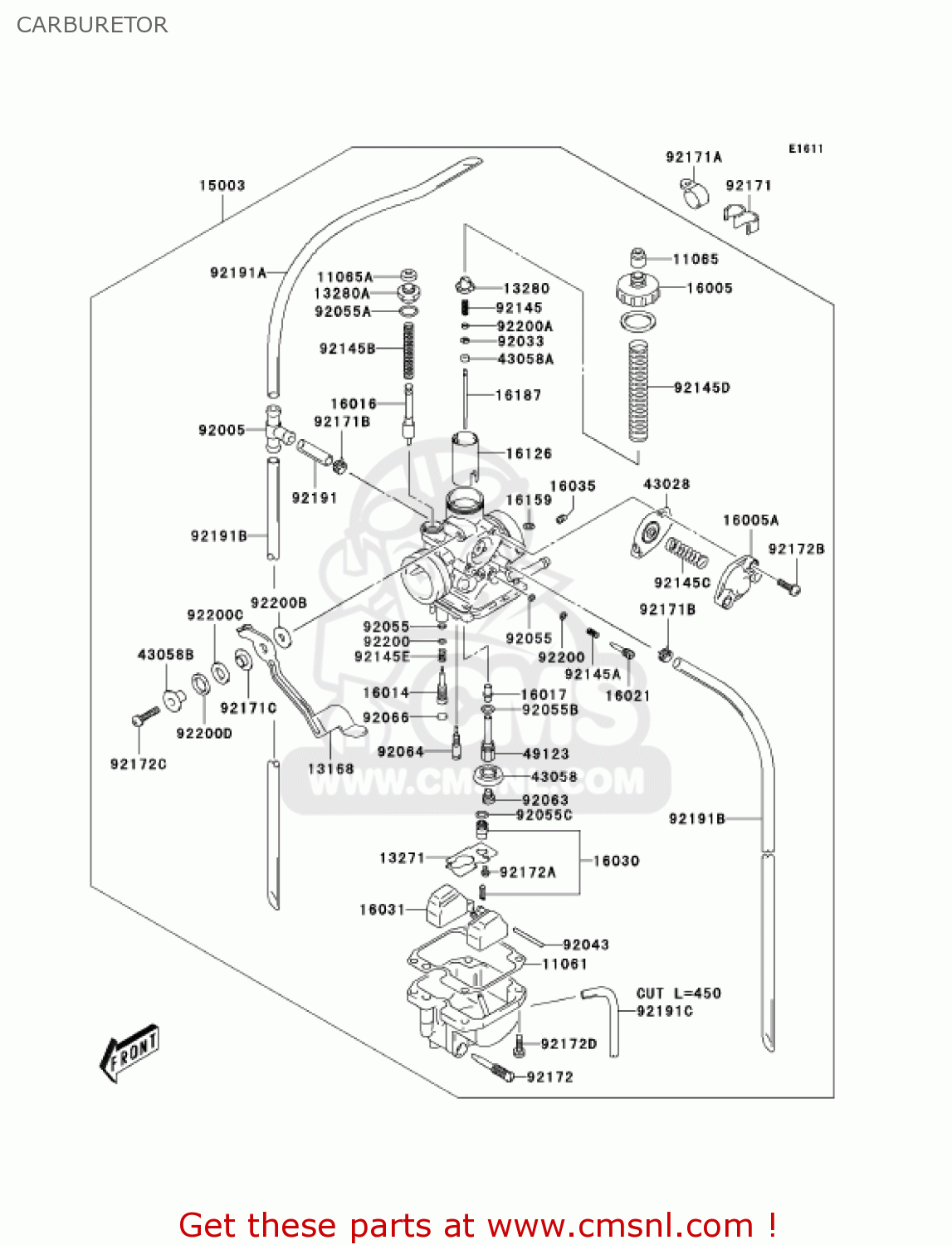 CARBURETOR KLX125-B3 KLX125L 2005 USA CANADA