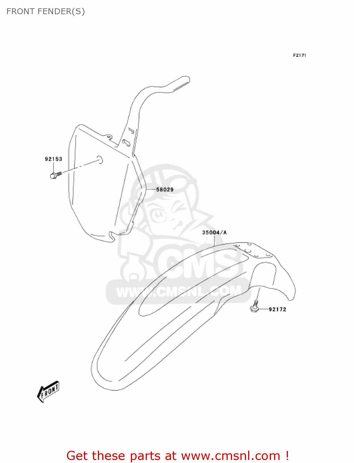 FRONT FENDER(S) KLX125-B3 KLX125L 2005 USA CANADA
