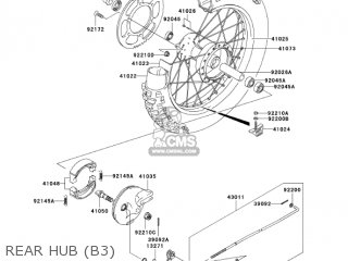 REAR HUB (B3) - KLX125-B3 KLX125L 2005 USA CANADA