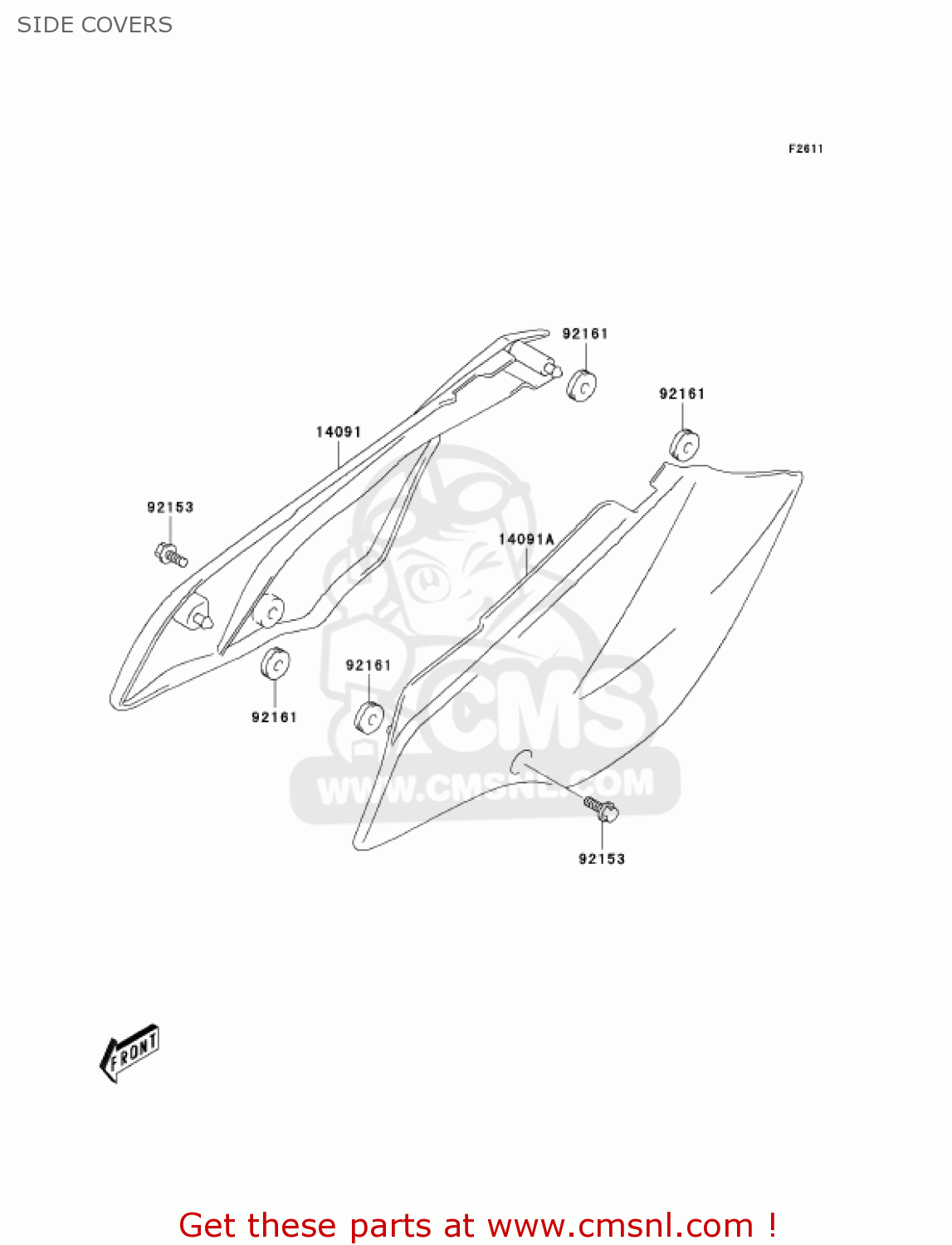 SIDE COVERS KLX125A6F KLX125 2006 USA CANADA