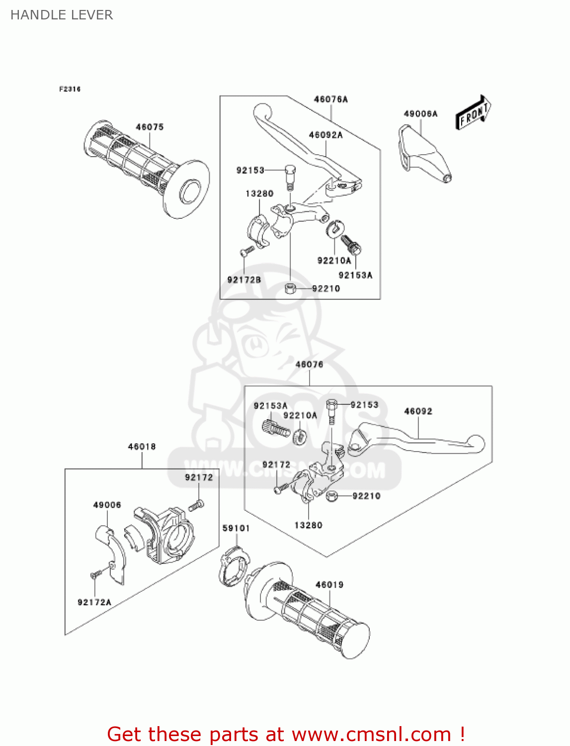 HANDLE LEVER KLX125A6F KLX125 2006 USA CANADA
