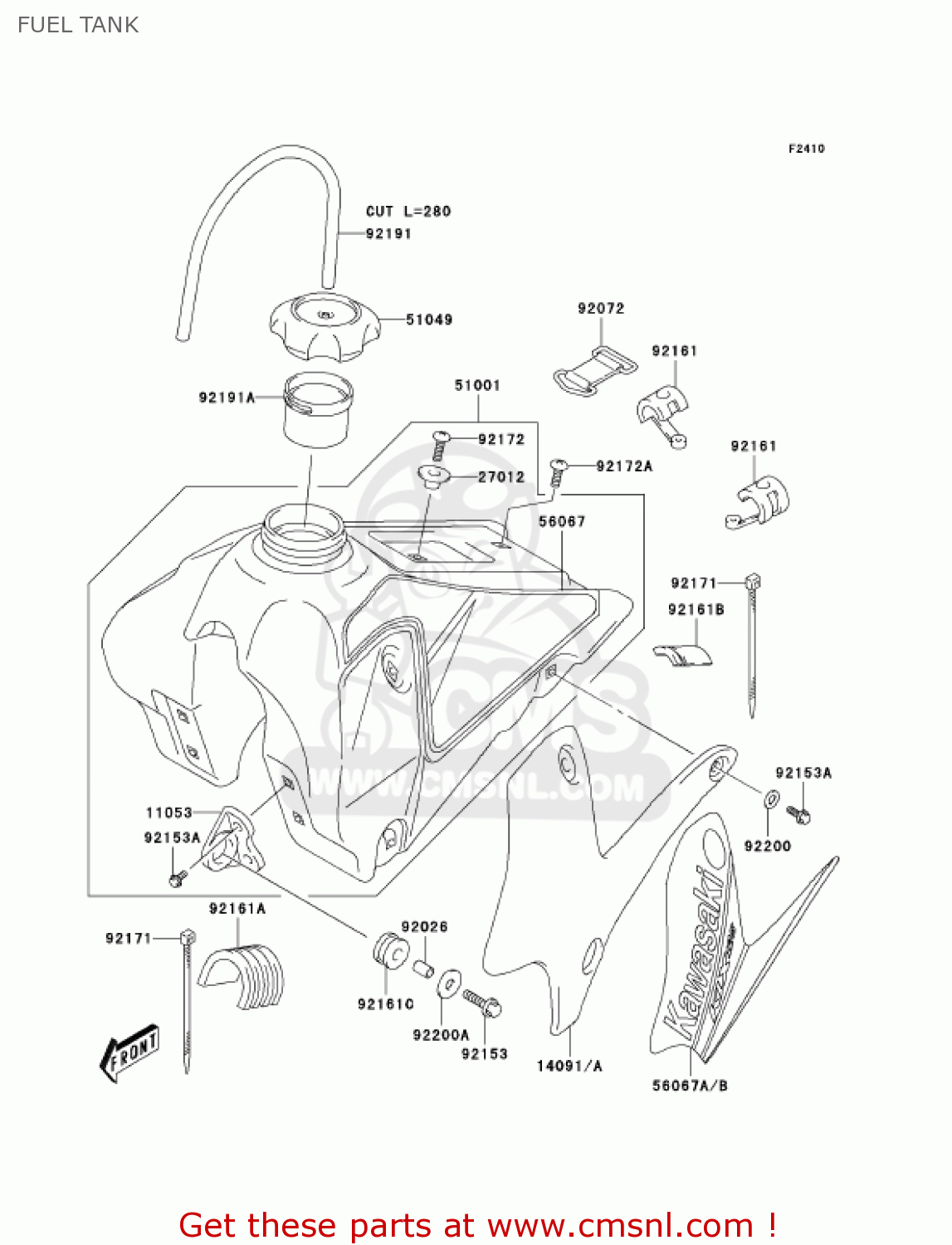 FUEL TANK KLX125A6F KLX125 2006 USA CANADA