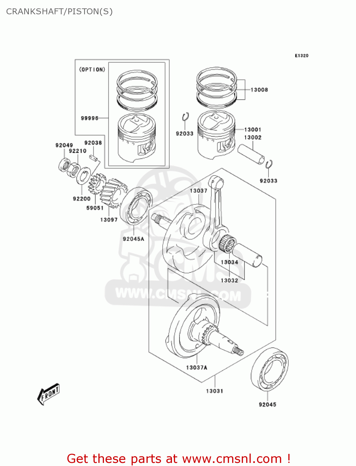 CRANKSHAFT/PISTON(S) KLX125A6F KLX125 2006 USA CANADA