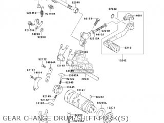 GEAR CHANGE DRUM/SHIFT FORK(S) - KLX125A6F KLX125 2006 USA CANADA