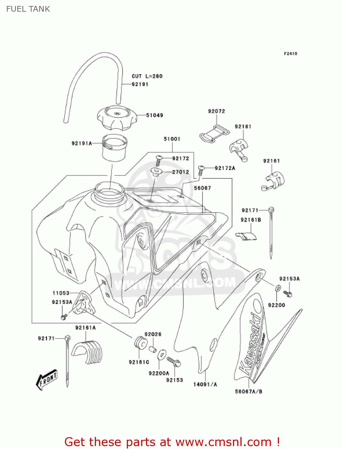 FUEL TANK KLX125B6F KLX125L 2006 USA CANADA