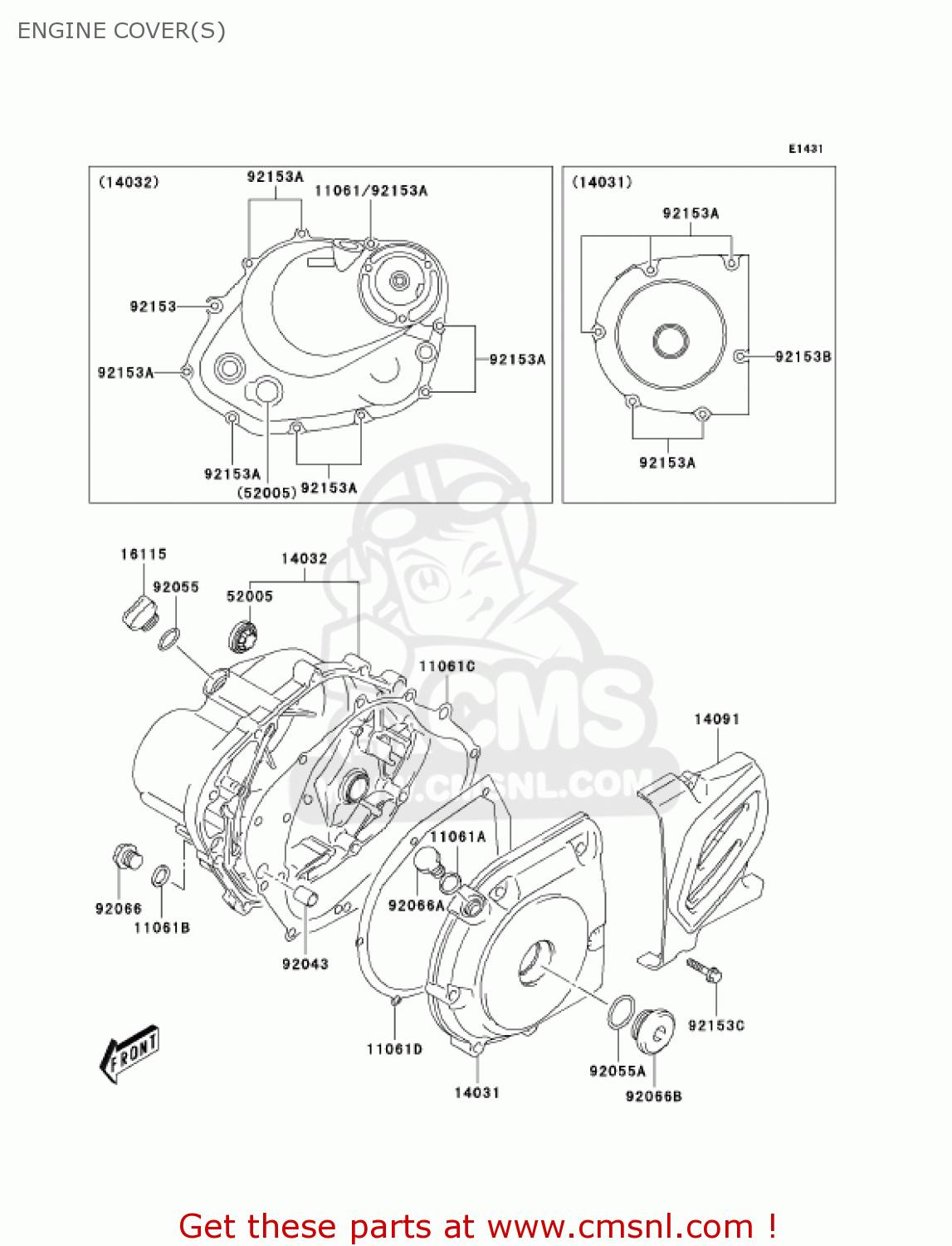ENGINE COVER(S) KLX125B6F KLX125L 2006 USA CANADA