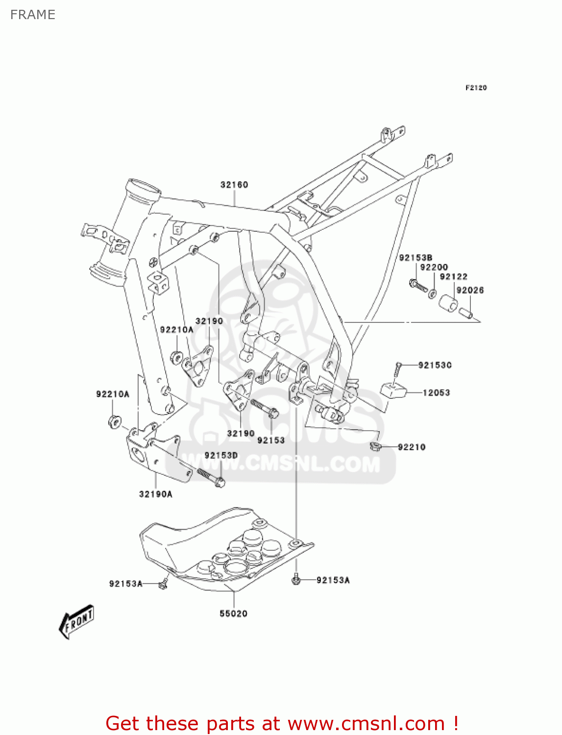 FRAME KLX125B6F KLX125L 2006 USA CANADA