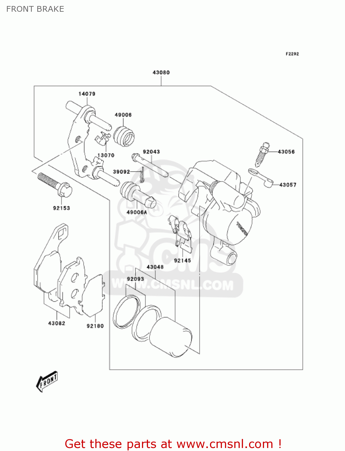 FRONT BRAKE KLX125B6F KLX125L 2006 USA CANADA