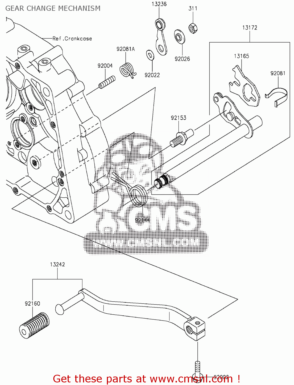 Kawasaki KLX125CFF 2015 EUROPE,MIDDLE EAST,AFRICA GEAR CHANGE MECHANISM ...