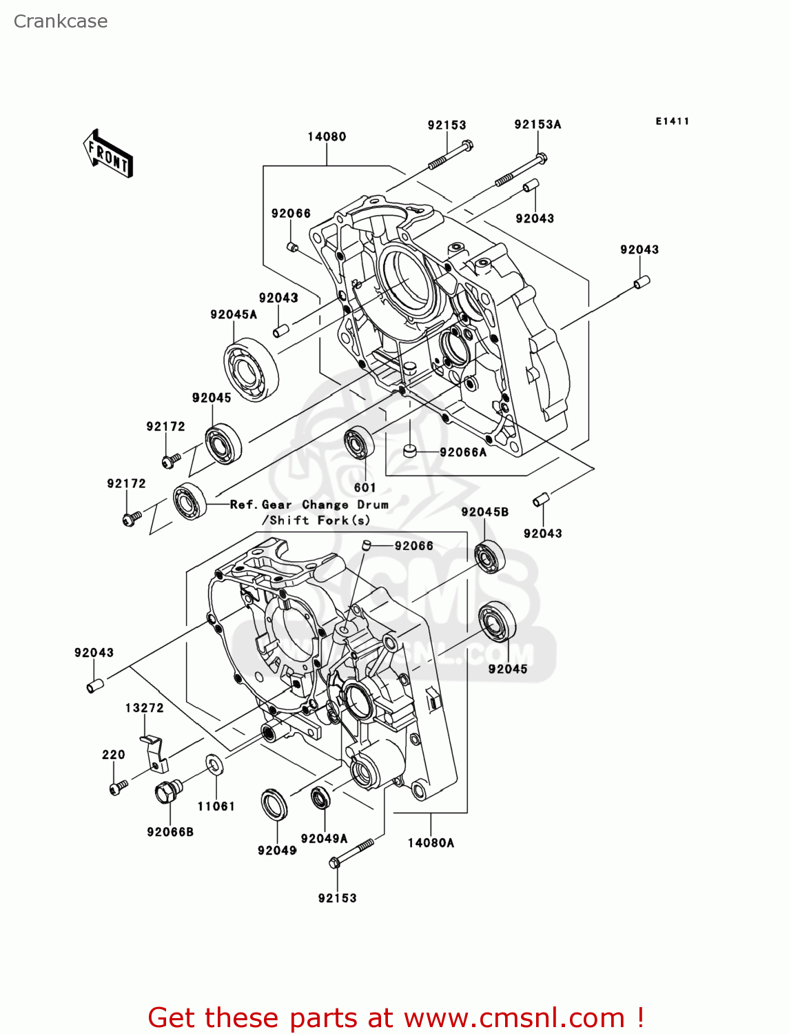 Kawasaki KLX140-BEF KLX140L 2014 USA Crankcase - Buy Original Crankcase ...