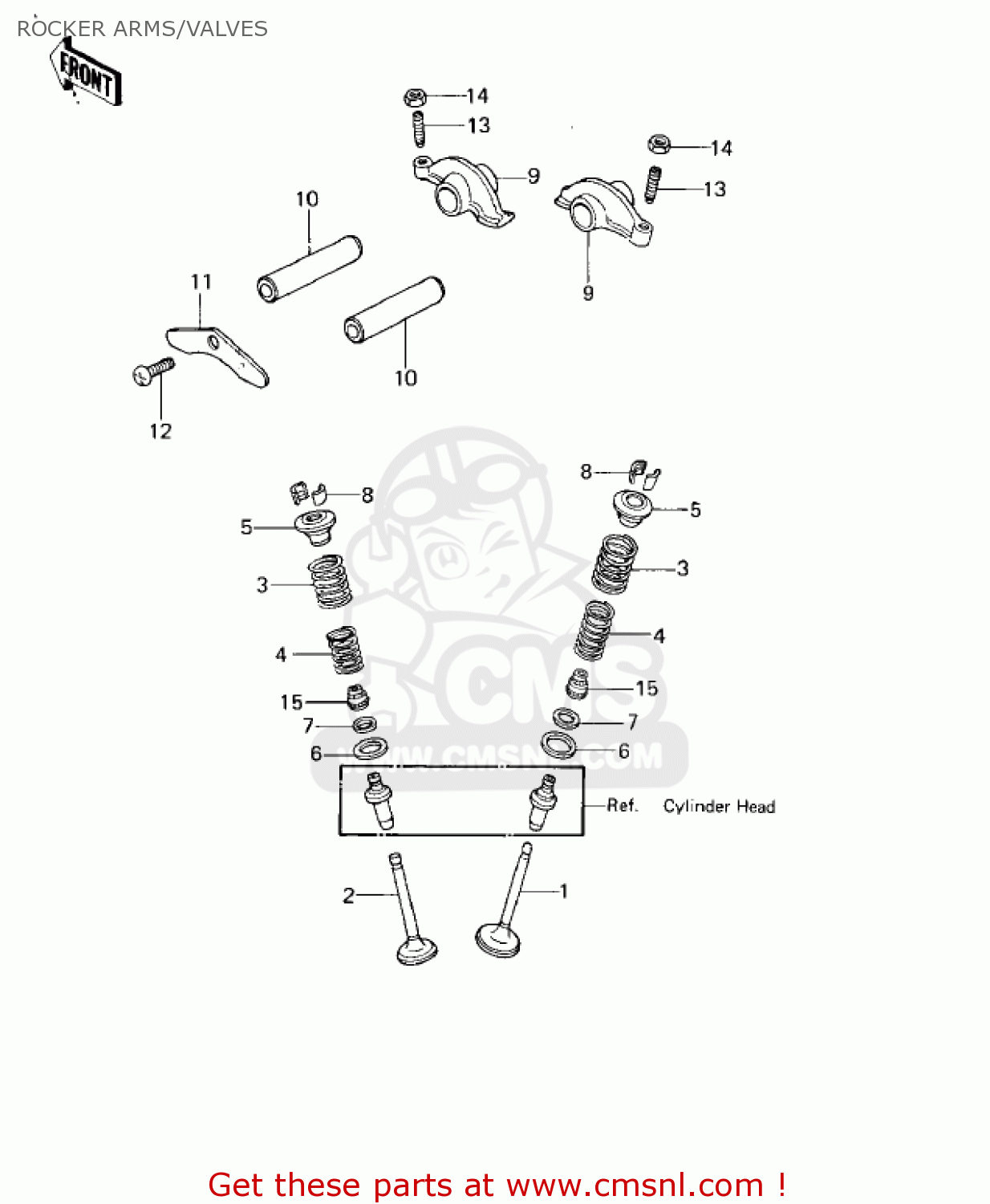 ROCKER ARMS/VALVES KLX250A1 KLX250 1979