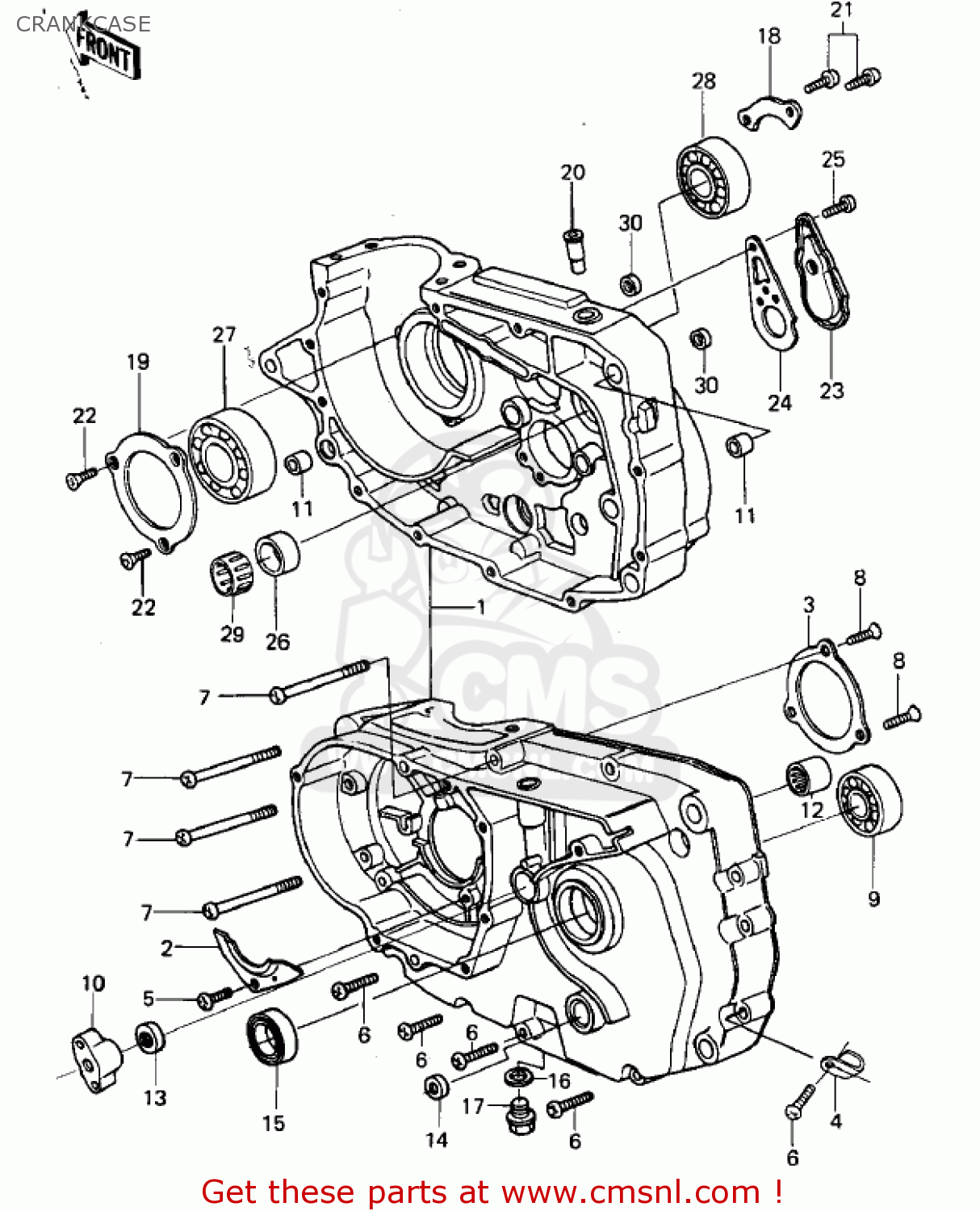 CRANKCASE KLX250A1 KLX250 1979