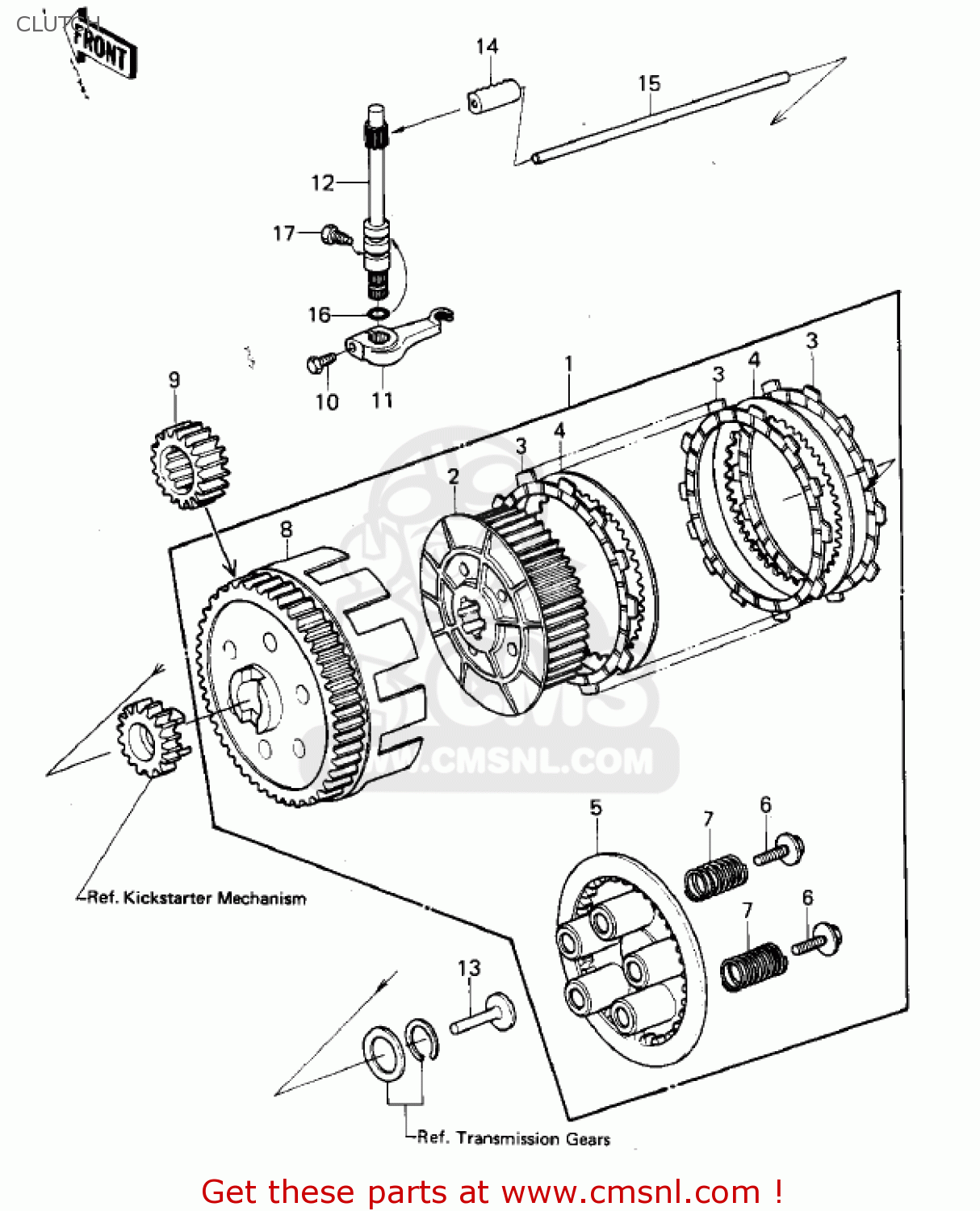 CLUTCH KLX250A1 KLX250 1979