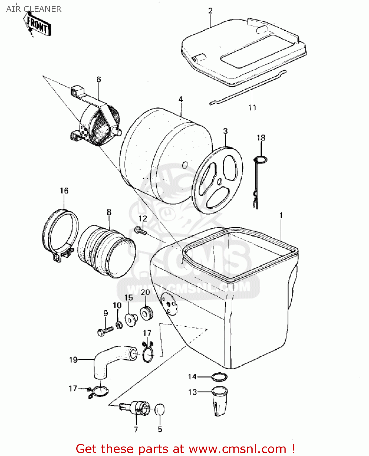 AIR CLEANER KLX250A1 KLX250 1979