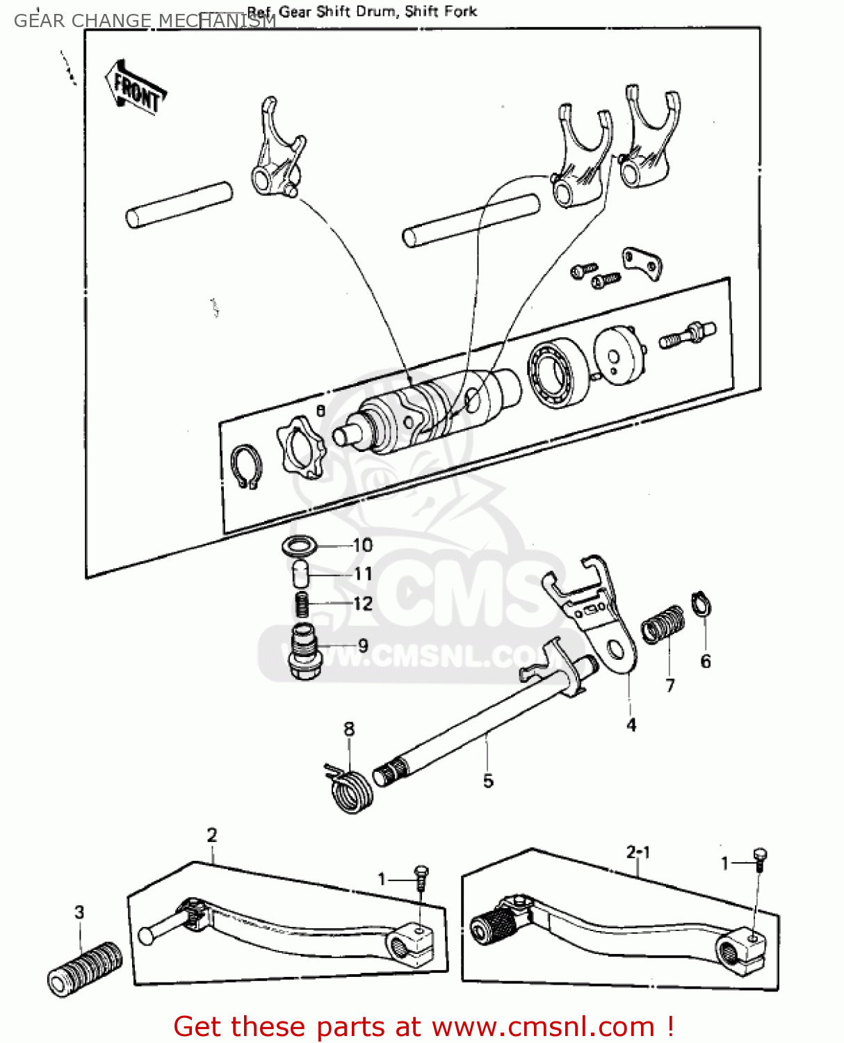 GEAR CHANGE MECHANISM KLX250A1 KLX250 1979