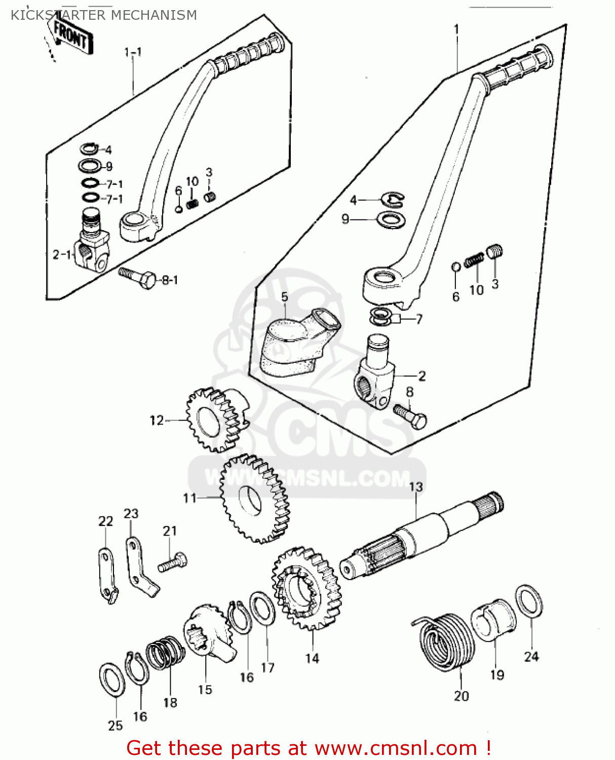 KICKSTARTER MECHANISM KLX250A1 KLX250 1979