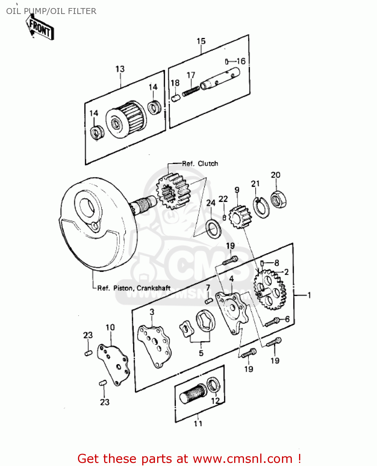 OIL PUMP/OIL FILTER KLX250A1 KLX250 1979