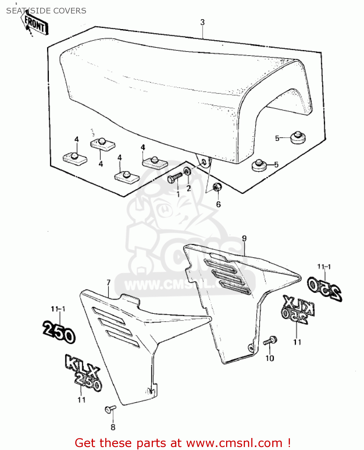 SEAT/SIDE COVERS KLX250A1 KLX250 1979