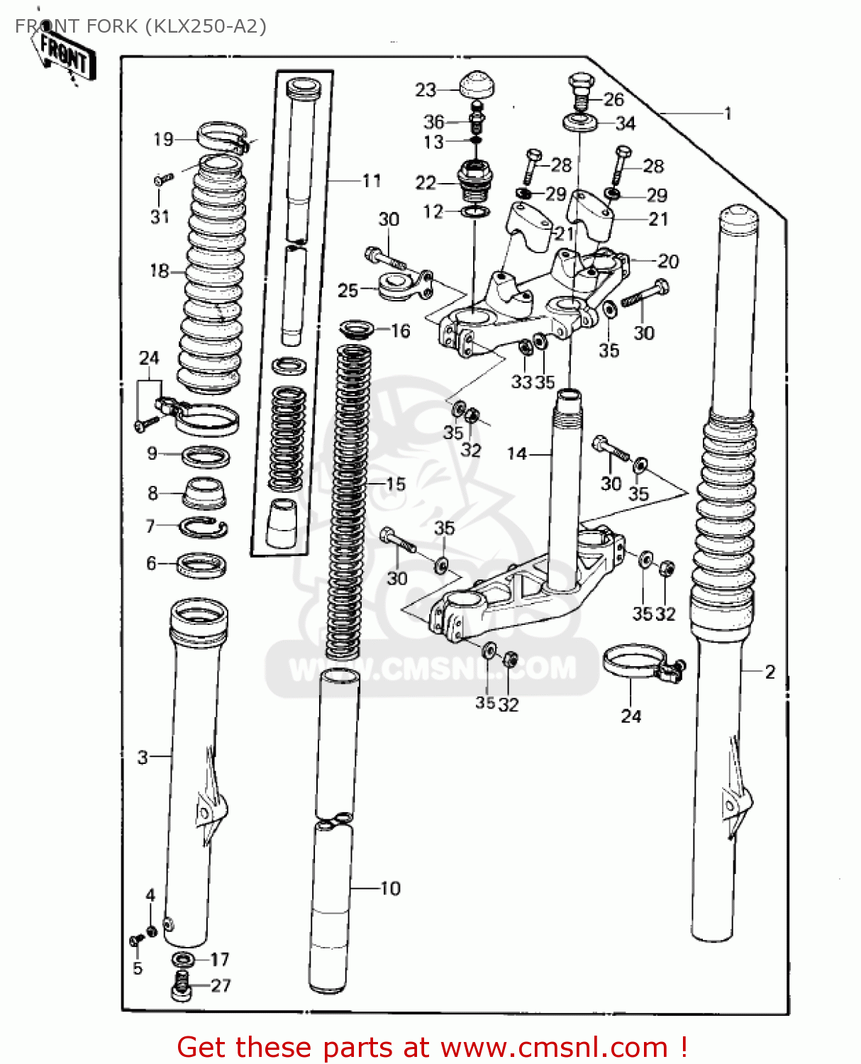 FRONT FORK (KLX250-A2) KLX250A1 KLX250 1979