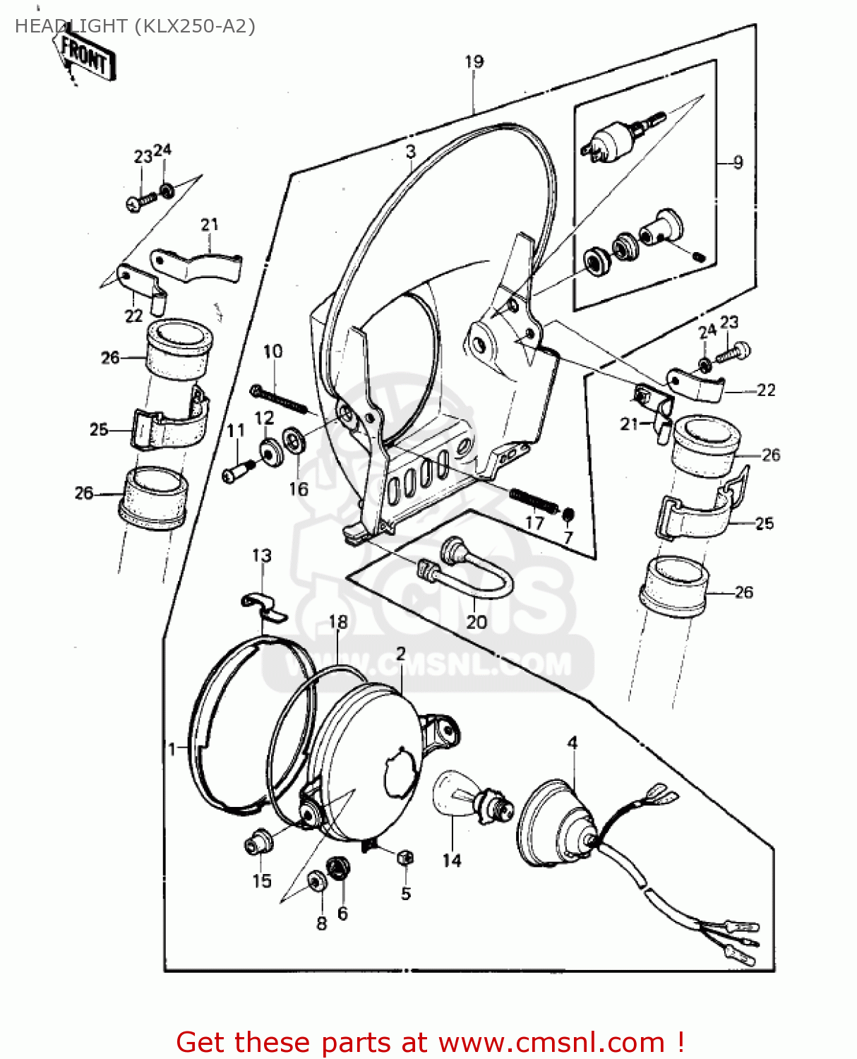 HEADLIGHT (KLX250-A2) KLX250A1 KLX250 1979
