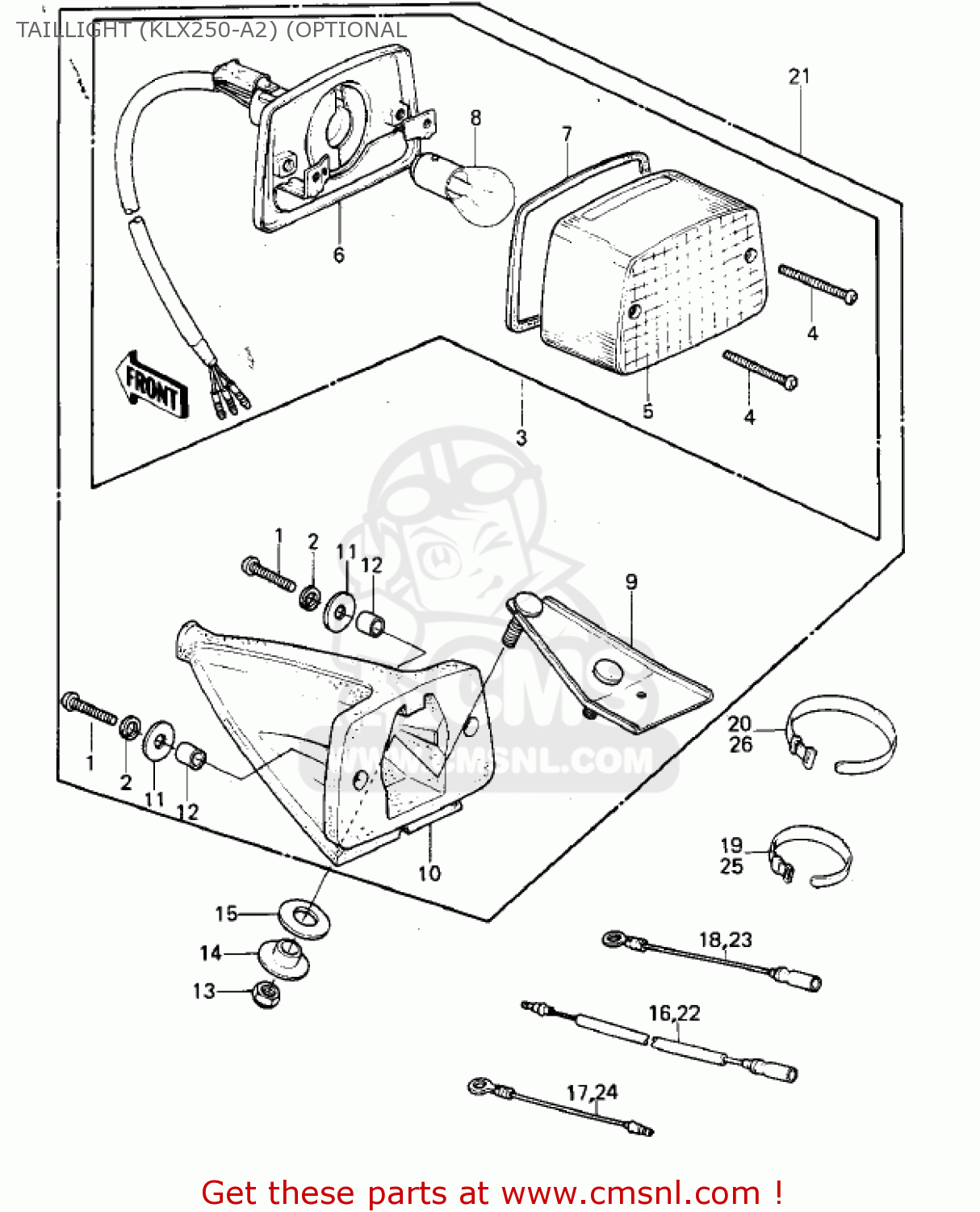 TAILLIGHT (KLX250-A2) (OPTIONAL KLX250A1 KLX250 1979